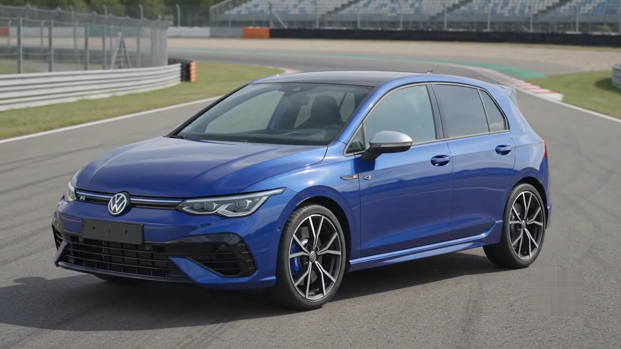 Golf R front three quarter, track